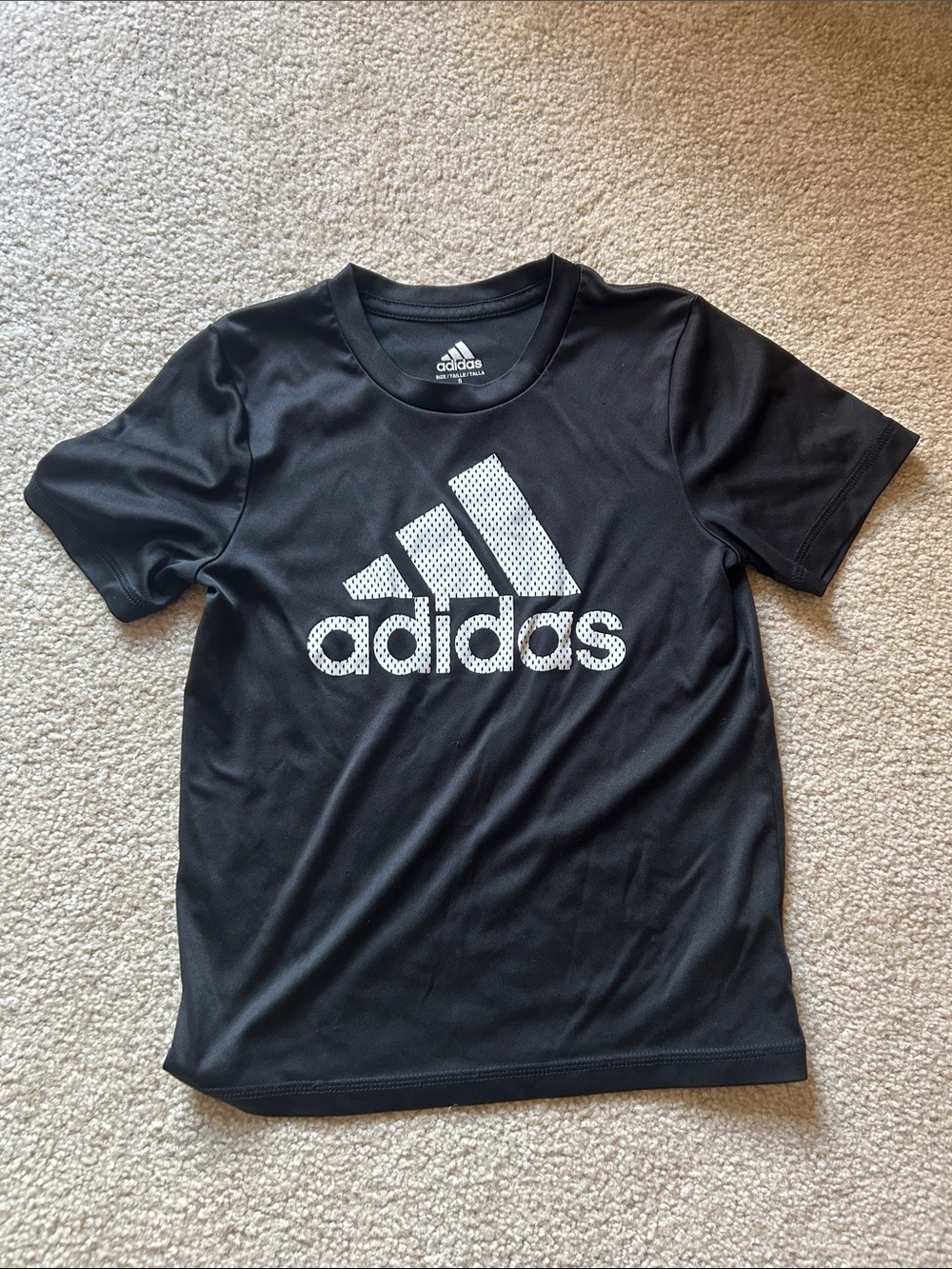 adidas Black Short-Sleeve Tee with White Logo